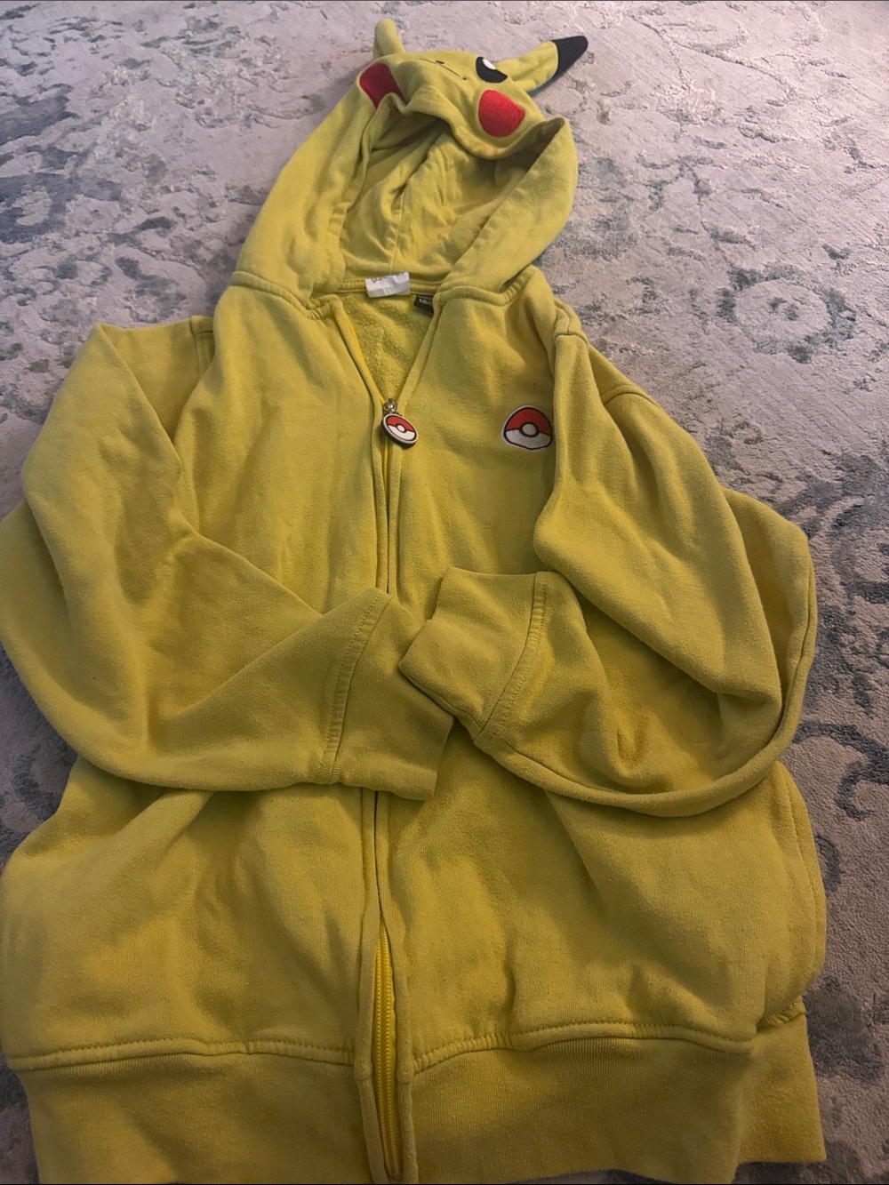 Pokemon Yellow Pikachu Hooded Kids Zip-Up Jacket